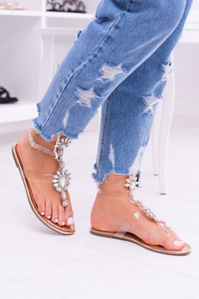 Lu Boo Elegantní zlaté sandály Nomire