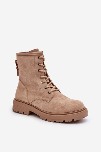 Dámské zipové workery ve barvě světle béžové Ninsuni