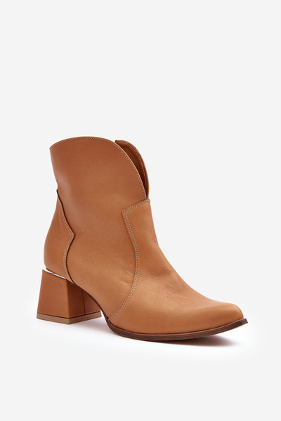 Kožené dámské kovbojské boty na podpatku Camel Lewski 3166/B/2/G