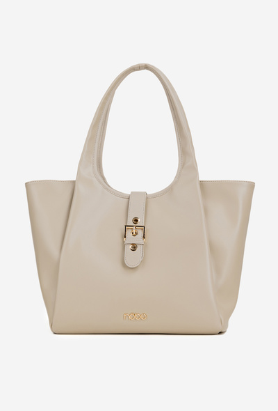 Taška shopper s přezkou NOBO BAG6010-015 světle béžová