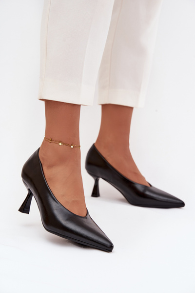 Lakované lodičky na jehle Černé Gavrielle