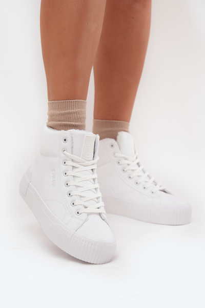 Zateplené dámské tenisky na platformě Big Star OO274794 Bílé