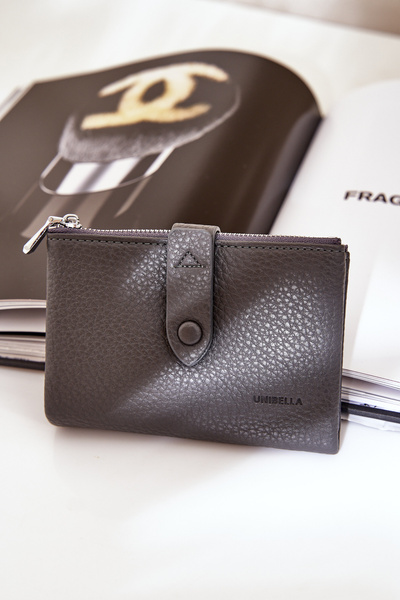 Eko Kožená Peněženka Dámská Tmavě Šedá Bronica