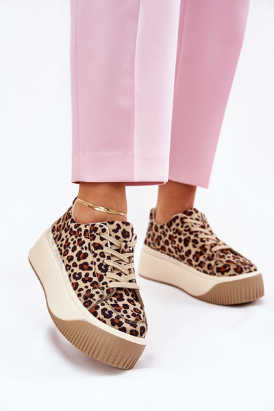 Tenisky Na Masivní Platformě Hladké Béžové Tirvanis