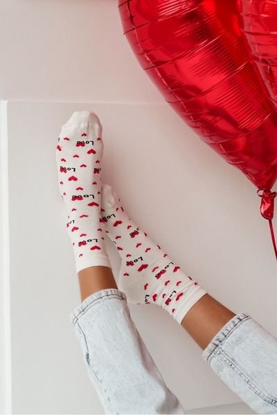 Dámské ponožky Love Ecru