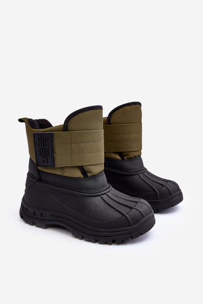 Dětské sněhule s rázovou podšívkou zateplené Khaki Big Star MM374123