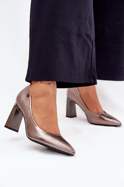 Dámské Lodičky Na Podpatku Vinceza 62252 Grafitové