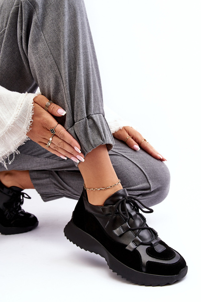 Dámské kožené sportovní boty M01/2 Zazoo černé