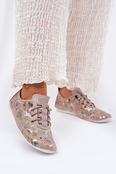 Dámské Polobotky Z Přírodní Kůže Vzorované Artiker 56C2689 Béžové