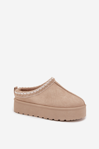 Dětské Mládežnické Sněhule S Vyšíváním Na Platformě Béžové Jolisse