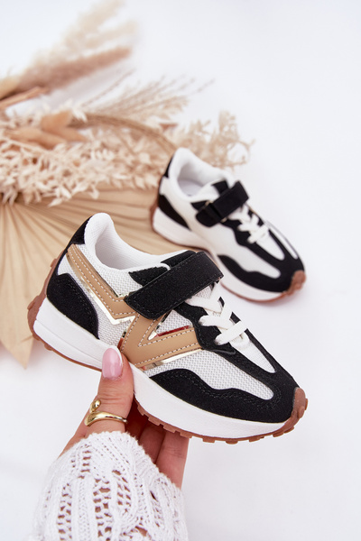 Dětské tenisky na suchý zip bílou-černé Tezzu