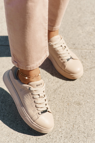 Dámské Tenisky Z Eko Kůže Big Star RR274259 Béžové