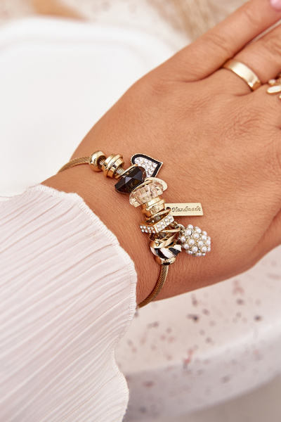 Dámský Náramek Charms Růžový Stříbrný Mouse