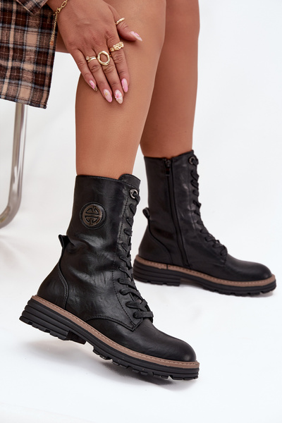 Dámské workery s ozdobným detailem zateplené černé Dorialine