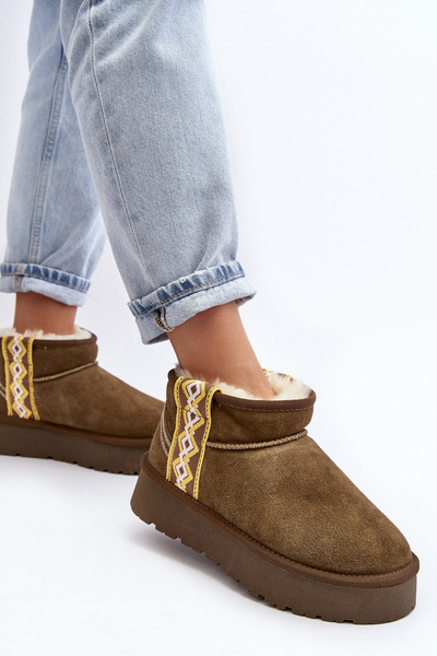 Kožené Semišové Sněhule Dámské Zelené Vebissat