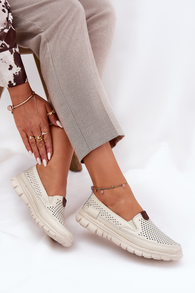 Prodyšné Baletky Z Přírodní Kůže Vinceza 95336 Béžové