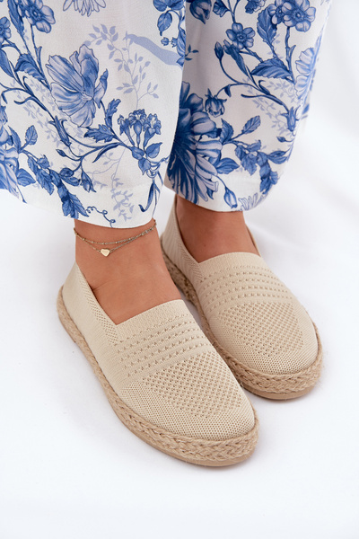 Dámské Espadrilky S Pletením Vinceza 13624 Béžové