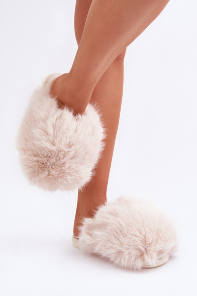 Dámské Fuzzy Pantofle Světle Béžové Wladisa