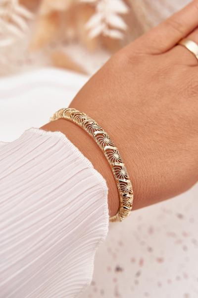 Pevný Dámský Náramek Ze Chirurgické Oceli Zlatý