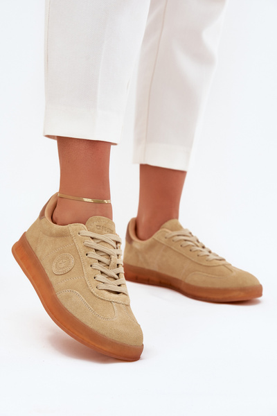 Dámské Semišové Sneakers Big Star RR274849 HI-POLY SYSTEM Béžové