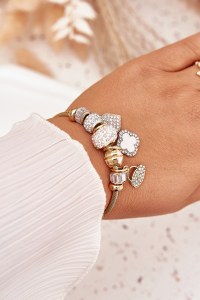 Dámský Náramek Charms Růžový Stříbrný Mouse