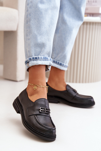 Zazoo 20102 Moderní Lakové Polobotky na Masivní Platformě Černé