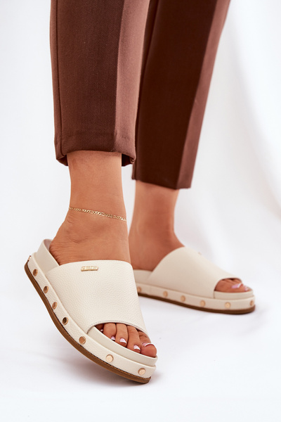 Dámské žabky na platformě Big Star NN274A746 Beige