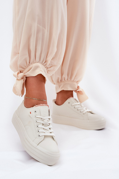 Dámské Tenisky Z Eko Kůže Big Star RR274A297 Světle Béžové