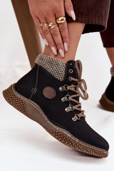 Zateplené kotníkové boty trapery dámské černé Zenaya