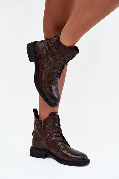 Dámské boty z přírodní kůže vyhřívané Artiker 57C1005 čokoládové