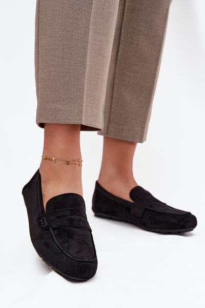 Loafersy Mokasyny Dámské Ploché Černé Soreline