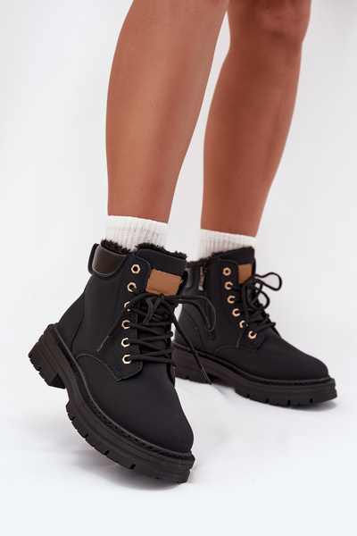 Dámské Zateplené Boty Na Zip Černé Tharika