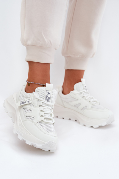 Dámské Sportovní Boty Sneakers Na Tlusté Podešvi Bílé Prononice