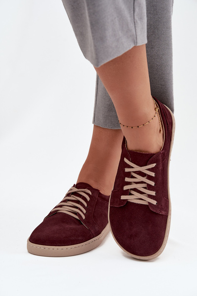 Barefoot typ tenisky z přírodního semiše Zazoo 314 bordó