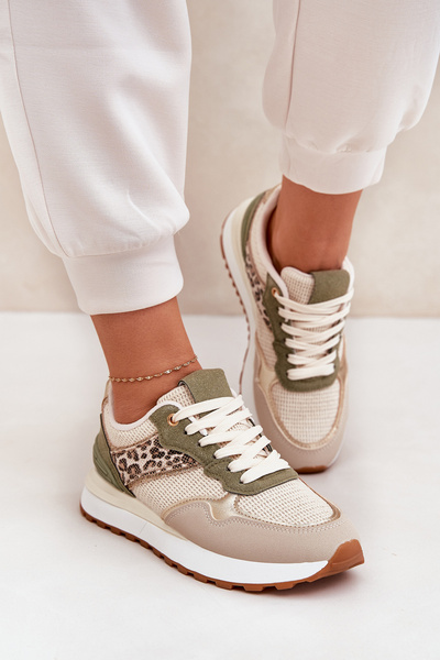 Dámské Sportovní Boty S Panterem Na Platformě Zelené Davinara