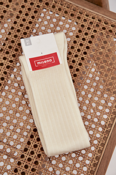 Merino vlna podkolenky Ecru