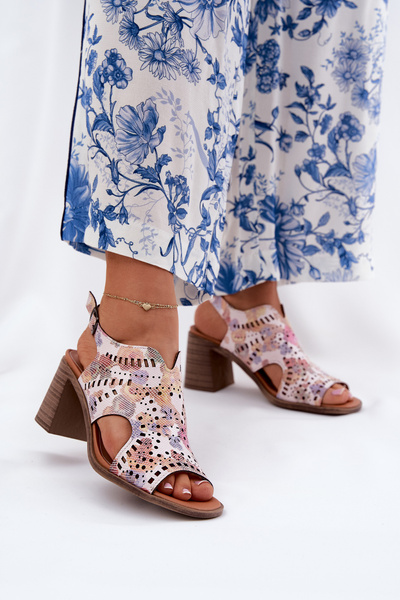 Dámské Sandály S Vzory Na Podpatku Multikolor Tosine