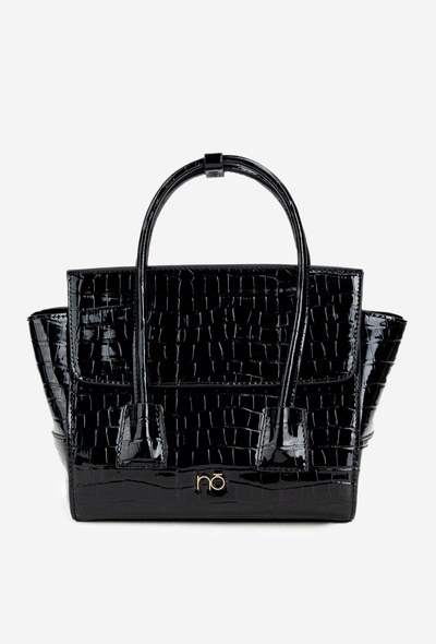 Malá kabelka kufřík s reliéfním vzorem NOBO BAG5800-M20 Černá