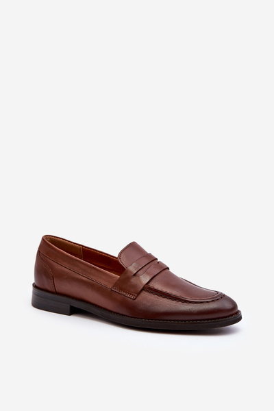 Mužské kožené polobotky Loafer Zazoo 1570/1 hnědé