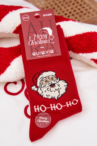 Pánské Vánoční Ponožky Smějící se Ježíšek Červené