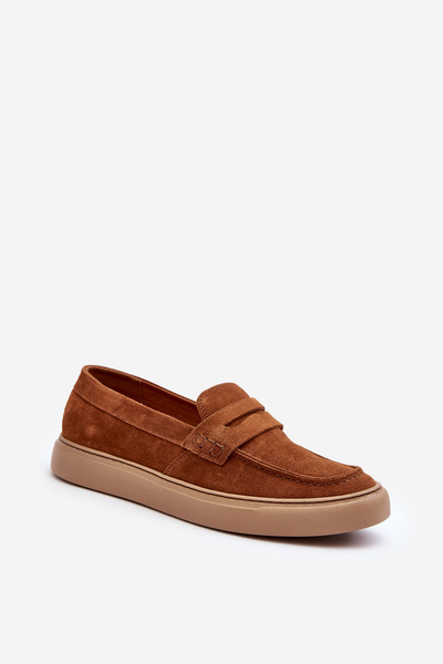 Mužské semišové loafers polobotky Zazoo 1566 hnědé