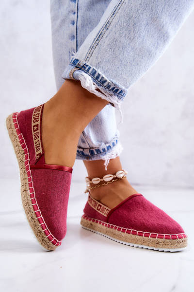 Nazouvací espadrilky Big Star JJ274880 Tmavě růžová