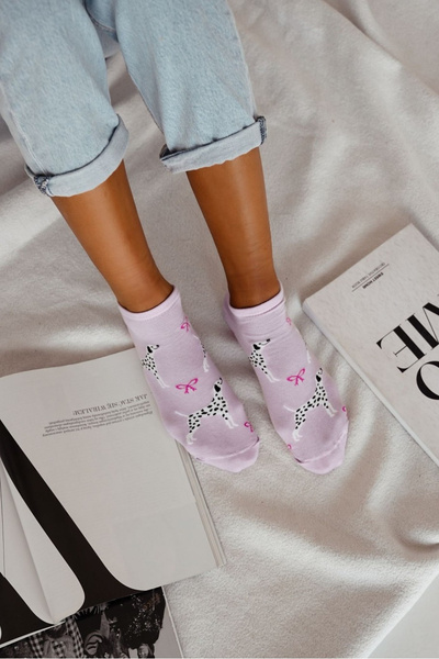 Dámské Ponožky Kotníkové Dalmata Fialové