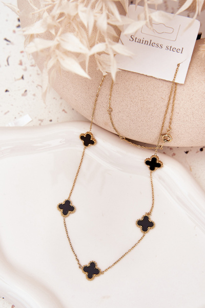 Nerezový řetízek Zlatavě-černý