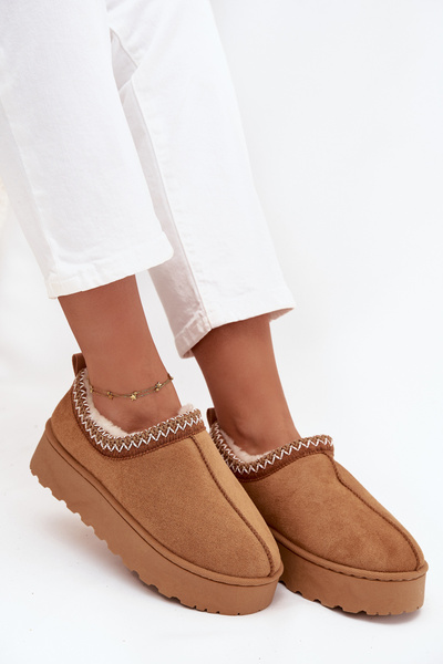 Nízké dámské sněhule s výšivkou na platformě Camel Taliah