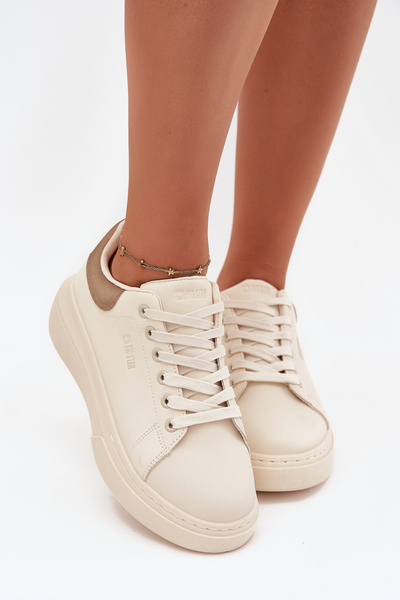 Dámské sneakersy na platformě Big Star SS274246 světle béžové