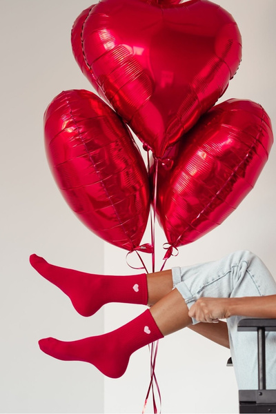 Dámské Ponožky Malá Srdíčka Červené