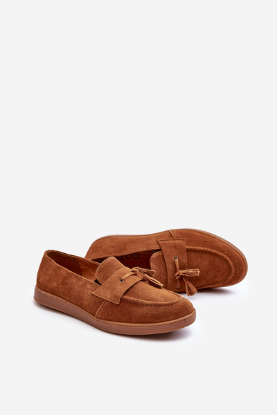 Mužské semišové loafers polobotky Zazoo 1566 hnědé