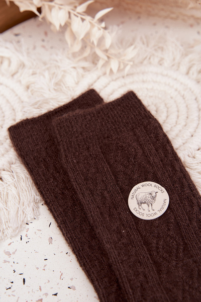 Dámské ponožky z vlny čokoládové
