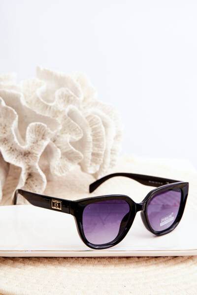 Dámské sluneční brýle s černými detaily a zlatými UV400